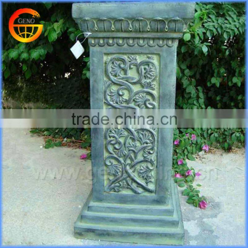 Home and garden fiberstone flower pot stand roman square pillar design