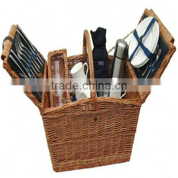 100%handmade natural exquisite empty picnic baskets,wicker picnic basket wholesale