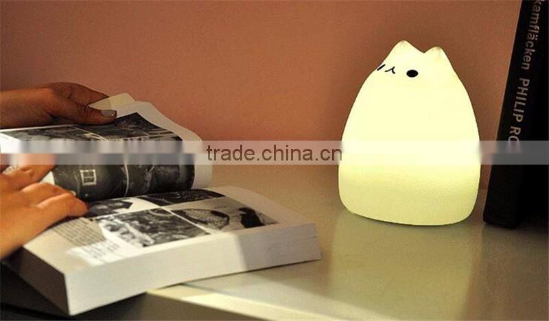 Colorful animal silicone Nightlight USB charging Nightlight Color changing cartoon colorful lamp Cat desk lamp