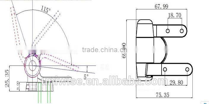 UIC-WH118 stainless toilet seat hinges
