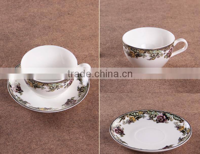 Haonai high quality hot sale bone china coffee cup saucer