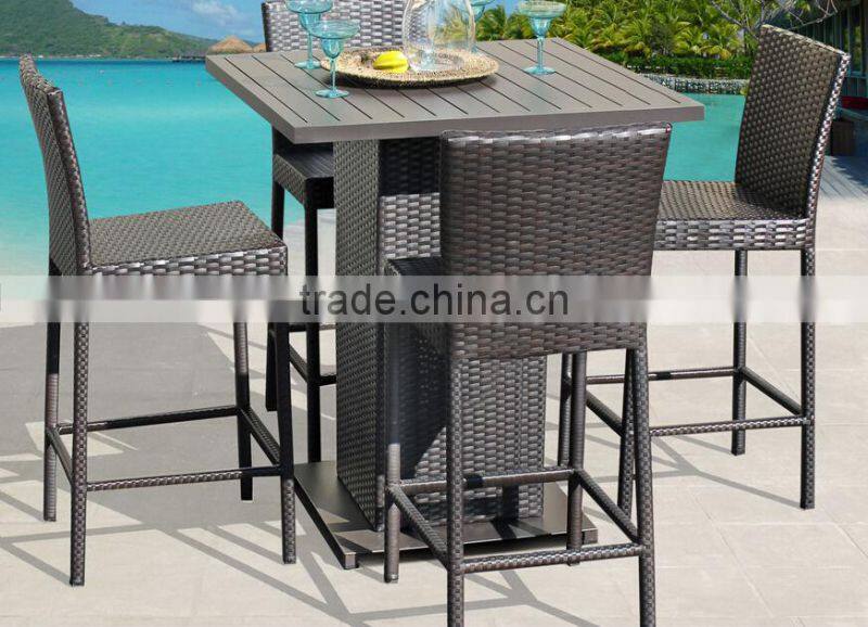 2017 Trade Assurance Hot sale all weather outdoor home wicker rattan low cost bar table set