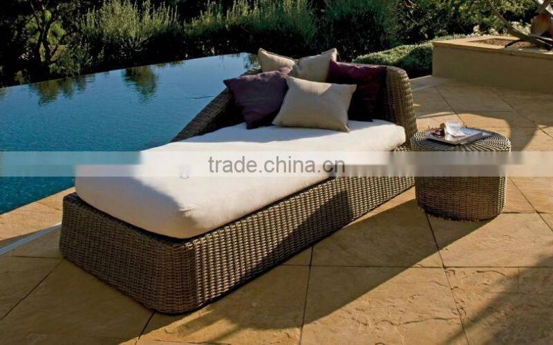 2017 Sigma SGS all weather plastic rattan stackable beach lounge chairs