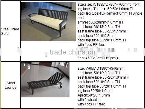 Stock outdoor steel furniture Dining Chair Dining table Bench Lounge Sofa seven items OVER STOCK CLOUSEOUT INVENTORY YT150411