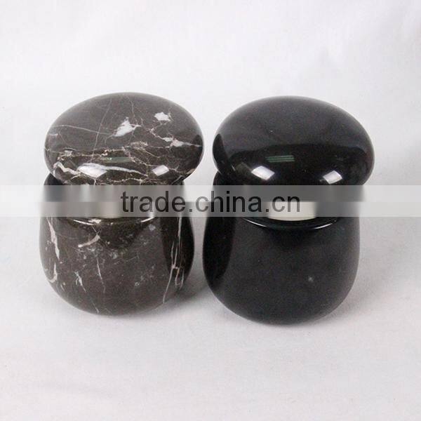 Black classic marble jar homewares decoration real marble canister