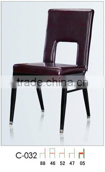 square action back restaurant chairs in aluminum for hotels restaurant QL-C032