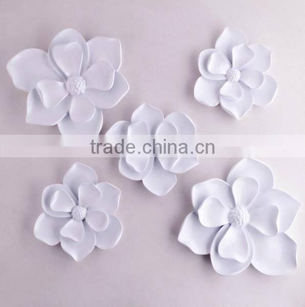 Resin 3d removable artificial flower decor wall stickers china