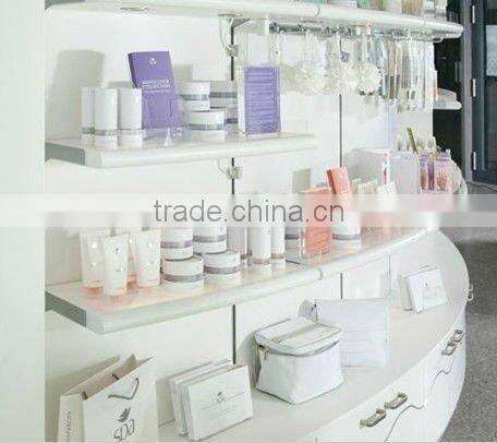 Illuminated acrylic solid surface disaply shelving