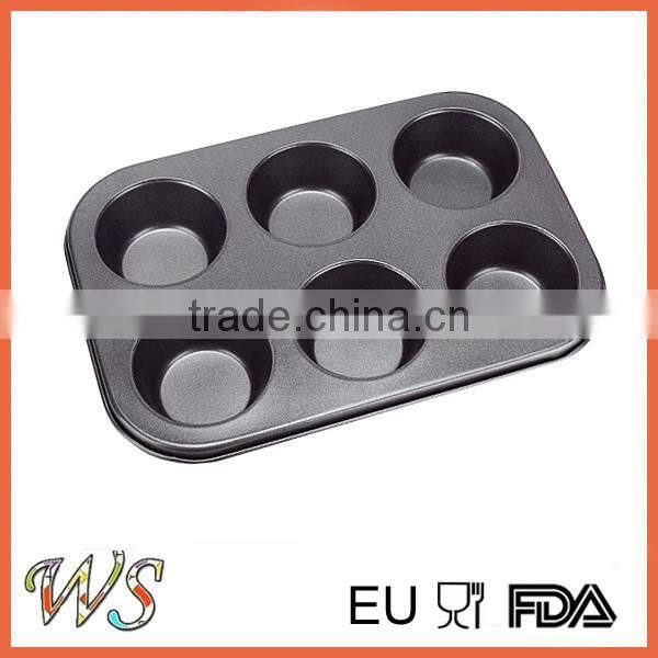 6 Cups Non-stick Carbon Steel Cupcake Mould