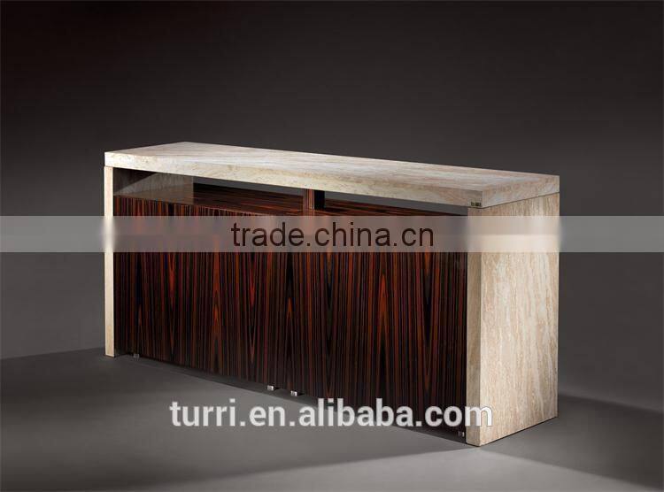 modern luxury marble top wooden base sideboard for living room furniture