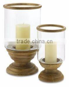 black metal and glass hurricane candle holder