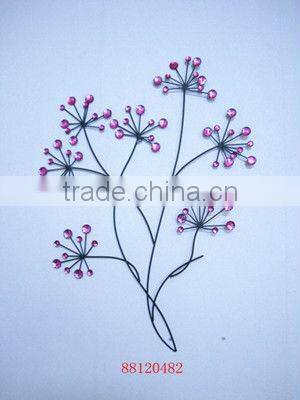 Metal Flower Wall Decor with Color Jewelry