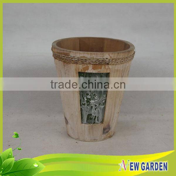 Cheap New Alibaba Garden Decor Customizable Wooden Barrel Planter