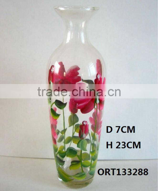 Decorative table glass vase, customized art flower vase