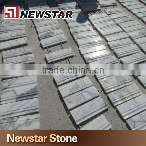 1/2" X 12" Cararra White Marble Polished Pencil Molding Liner