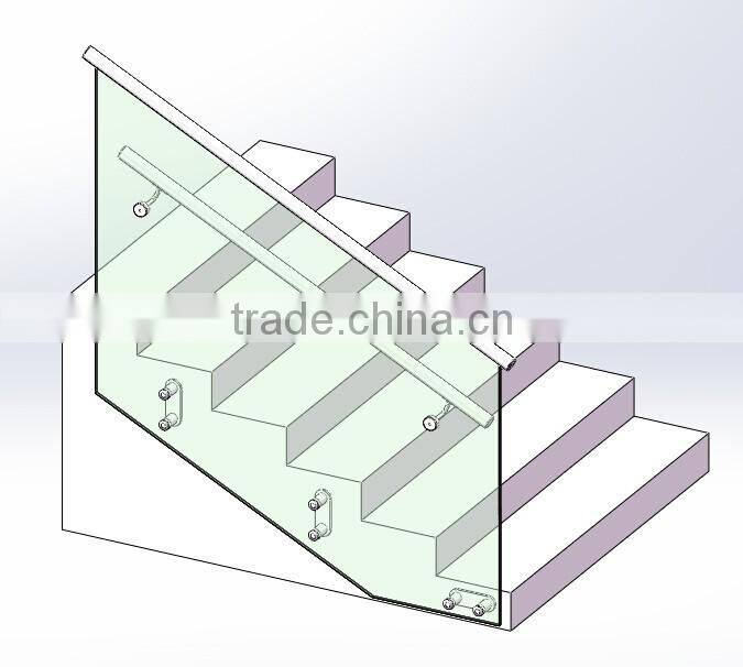 Tube Indoor Mirror Polished Handrail Bracket For Glass Fencing
