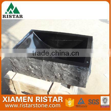 High quality square black marble stone bathroom basins and stone sinks RST-SB006