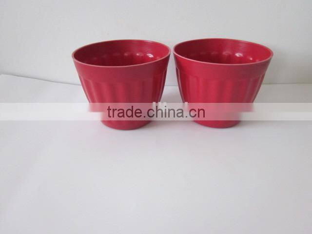 Family beautiful plastic flower pot/ garden pot bamboo fiber flowerpot