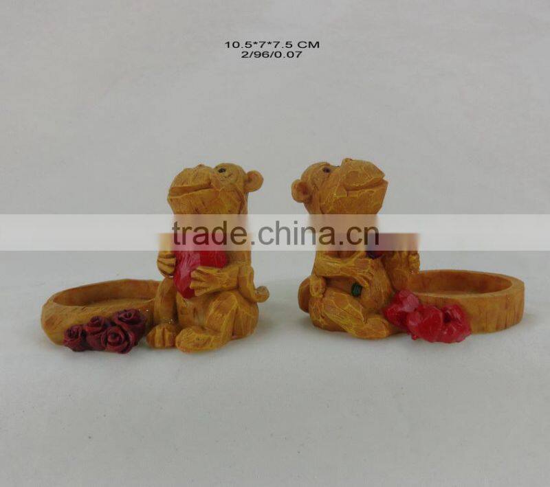 Resin Imitation Wood Effect Monkey Statues