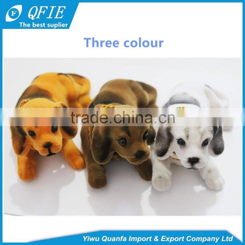 Promotional cute cheap resin flocking animal toy for for Car Interior Decorations