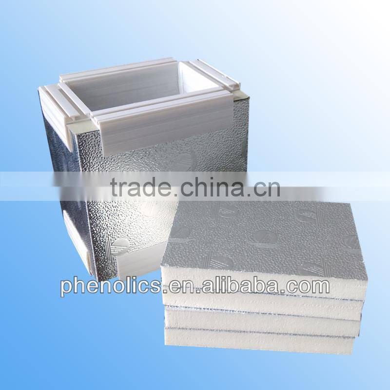 Pre-insulated blue color PU/PIR foam ventilation duct board