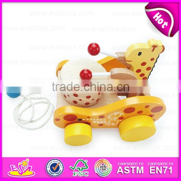 2016 hot sale baby wooden snail toy, most popular kids wooden snail toy W05B155