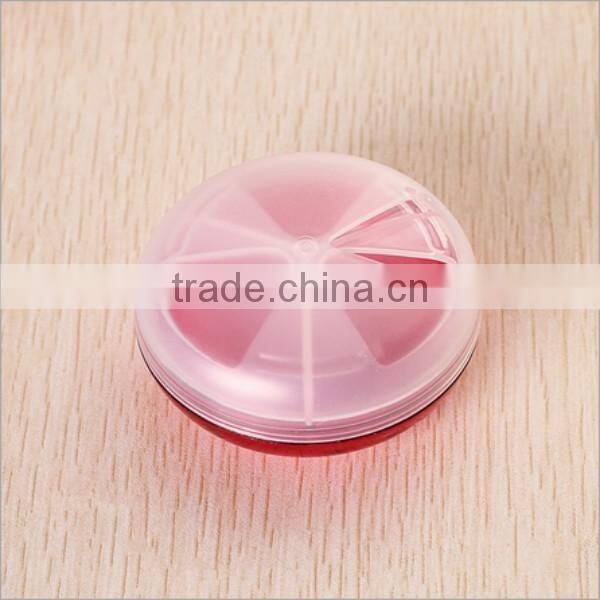 custom round 3 compartment plastic pill box,custom plastic medication case pill box,custom practical plastic pill box supplier