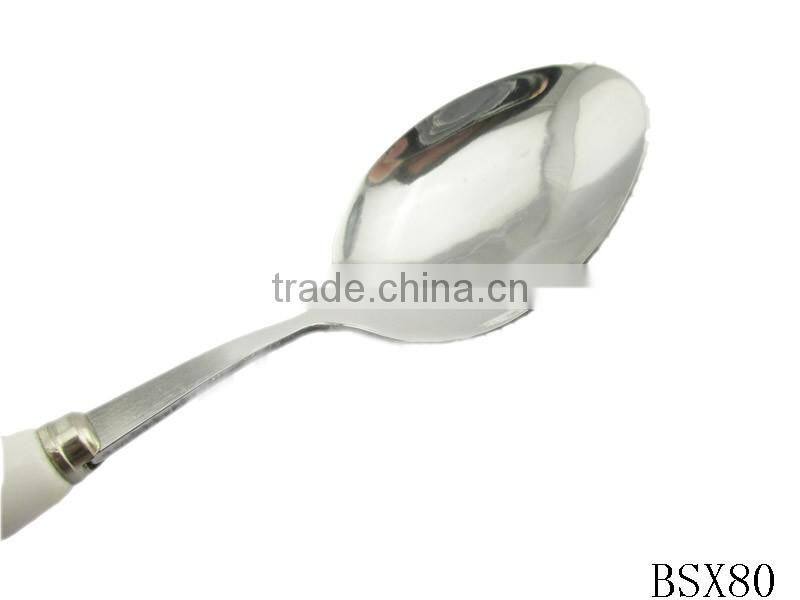 high quality ceramic long handle soup spoon