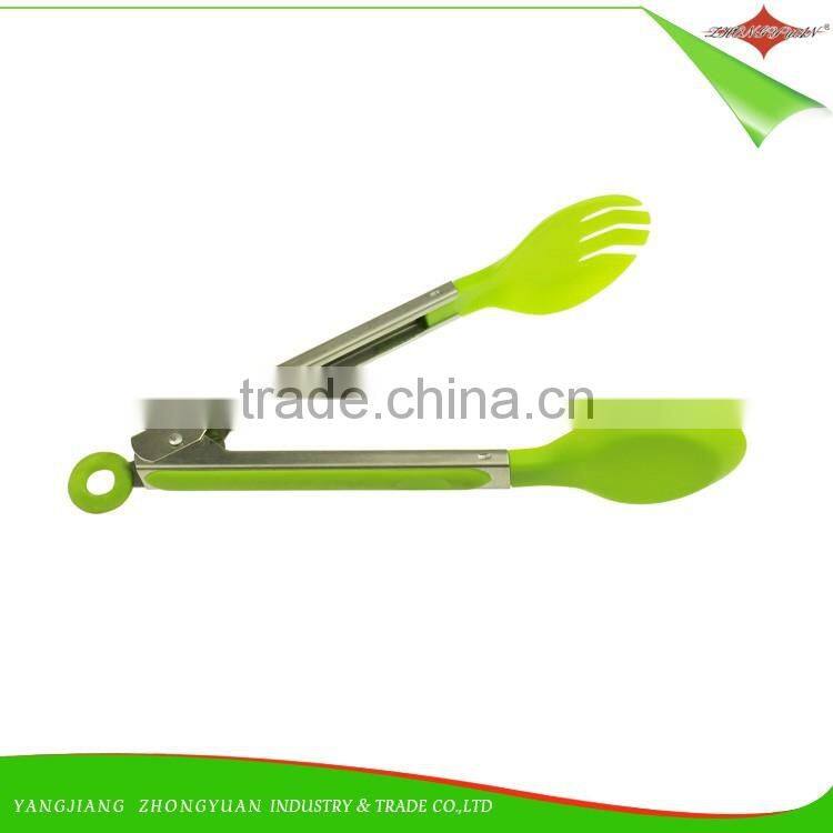 ZY-H3008 9" 100% Food Grade Non-Stick Kitchen Utensils Food Tongs