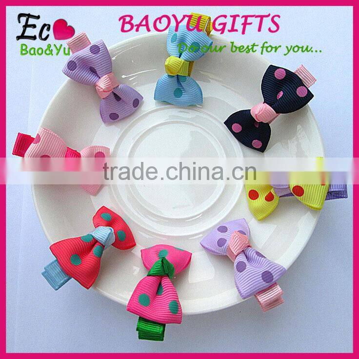Factory wholesale fashion ribbon bow kids hair clip lovely baby hair clips