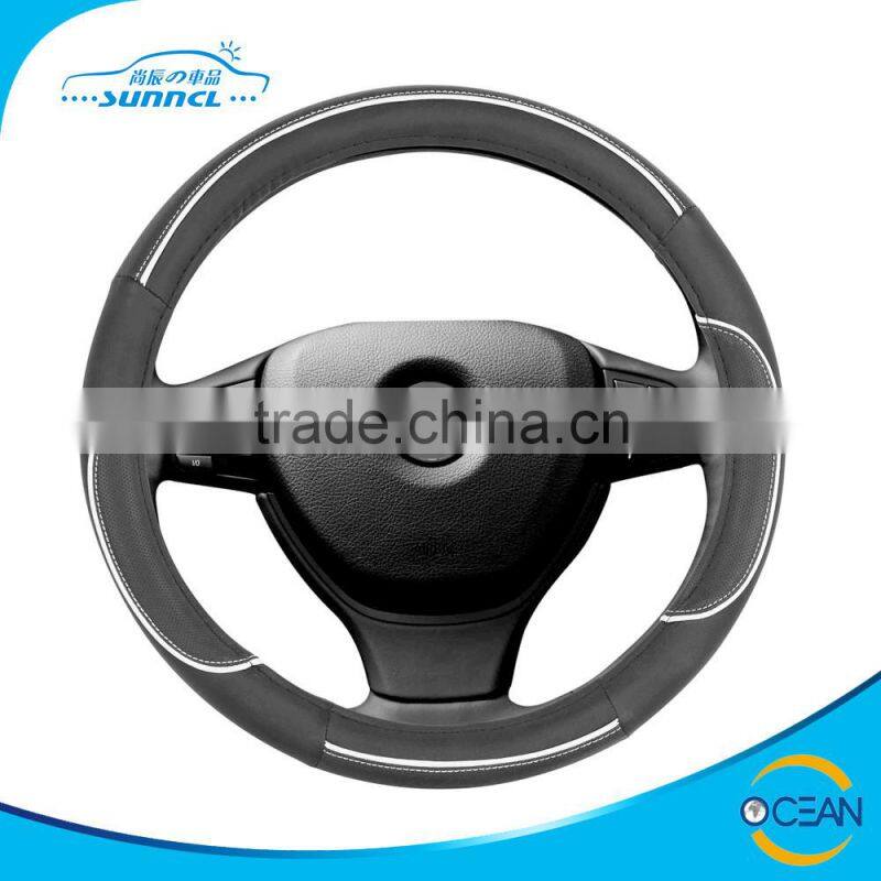 13 Inch Car Leather Steering Wheel Cover Sewing