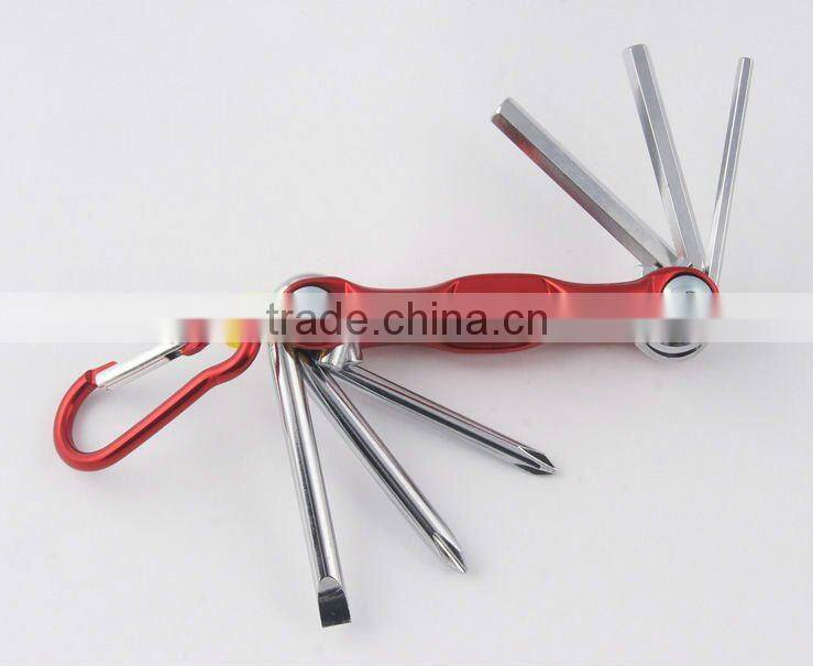 2014 new Stock pocket mini multi aluminium oxide promotion bike keychain tools 603-6