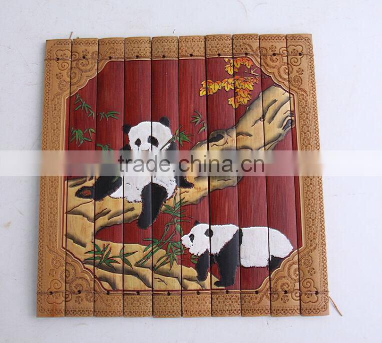 wall decoration panel--bamboo carving / Panda