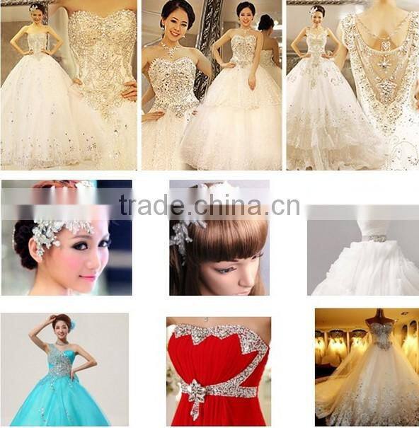 Bridal crystal & pearl sash rhinestone embellished wedding belt WRE-117