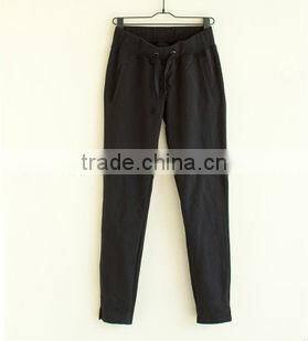 soft with elasticity casual sport women black long pants