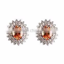 QUALITY topaz oval crystal material fancy foiled back stone wholesale