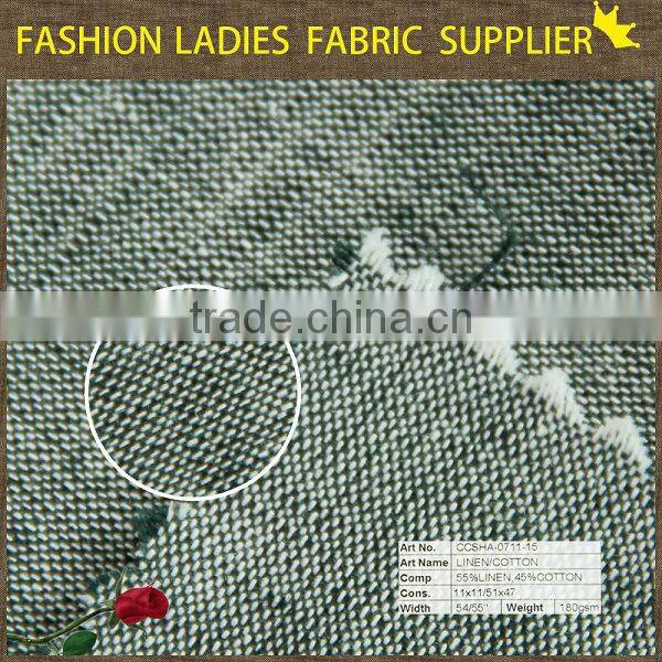 shaoxing cicheng fashion cotton linen fabric for pants