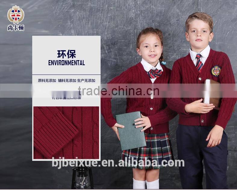 2016 High quality all grades England school uniform new patterns design school girl costume