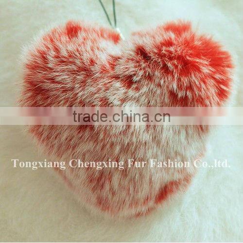 CX-A-02 Genuine Rabbit Fur Pendant Keyring ~ MIXED COLOUR