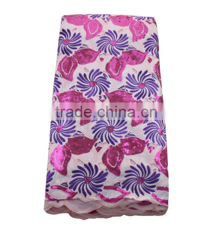 heavy gorgeous cotton voile lace with sequins L0241