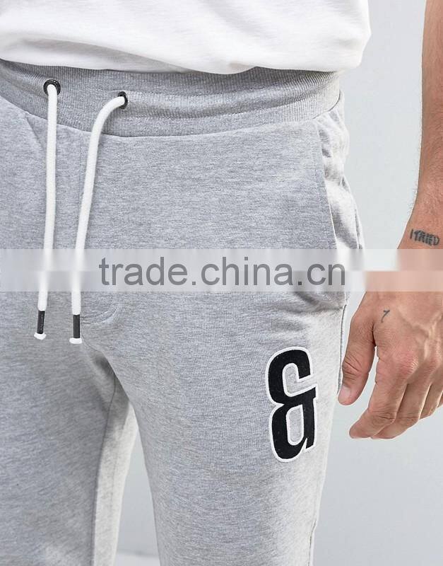 Unisex Fashion Jersery fabric Sweat Joggers casual sport pants with Leg Embroidery