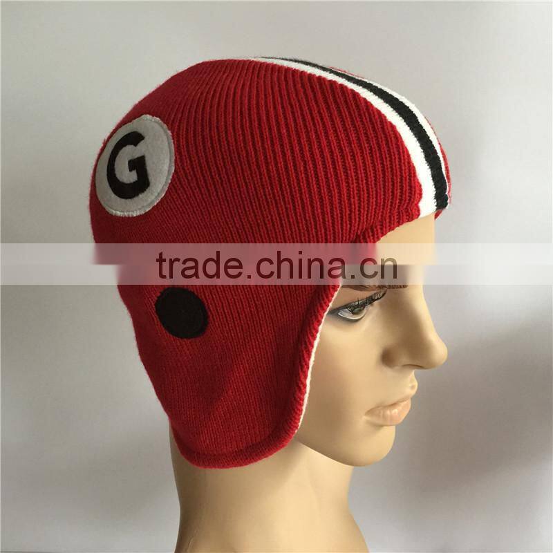 winter football knitted beanie hat maker factory
