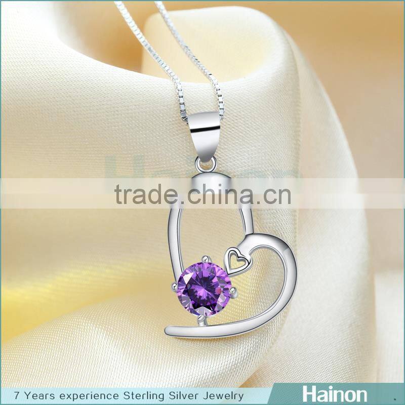 Alibaba Malaysia Jewelry Wholesale Pendant heart rhodium 925 sterling silver pendant