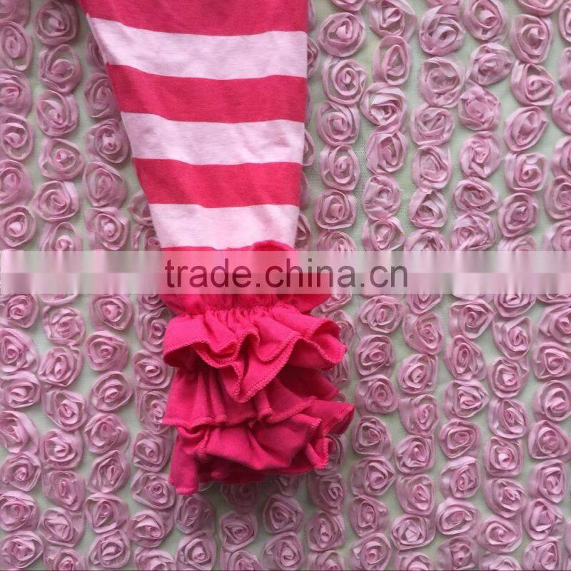 2016 hot sale baby stripe fuller ruffles icing pants baby icing leggings