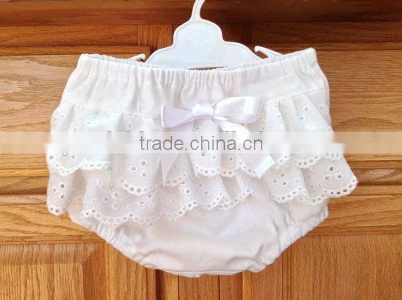 White baby cotton underwear diaper cover baby girl panties with lace