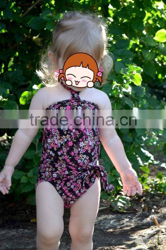 Baby girl red swimsuit polka dot beachwear match headband wholesale