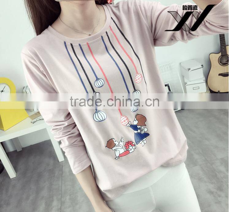 Girl Cartoon student long sleeve tshirt