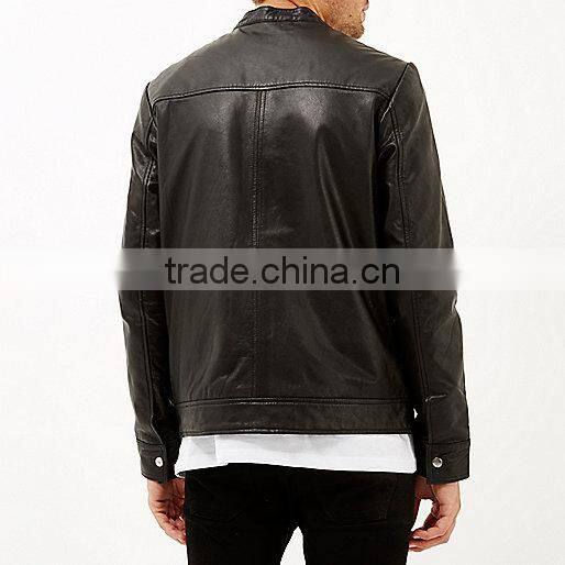 China Suppliers Men's PU Leather Jackets Wholesale Apparel Men's Clothing