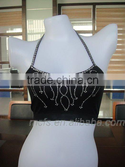 Black straps halter ladies bra lingerie sexy seamless women's nylon tube bra