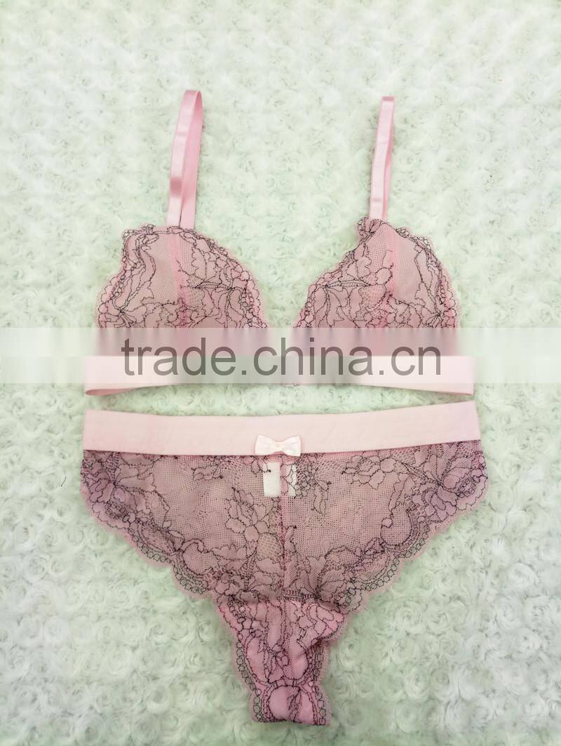 Ladies new unwired bra comfortable sexy women plus size bra panty set